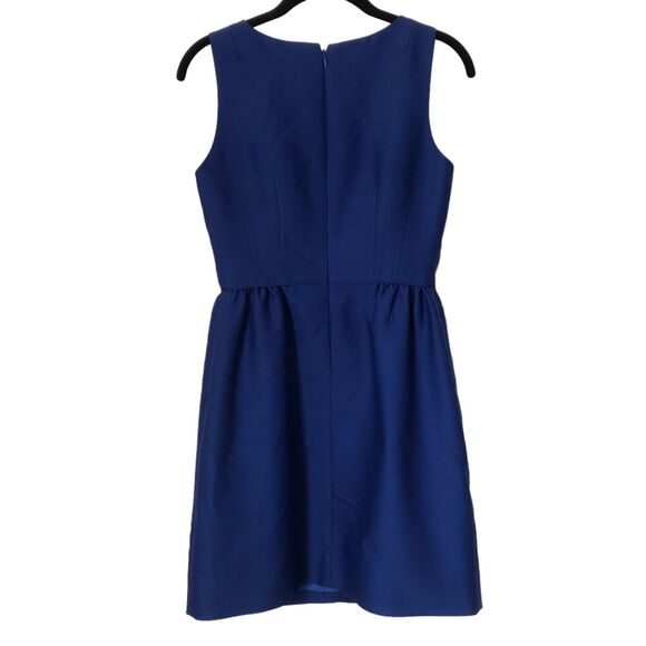 J.Crew Dress Size 2 Allie In Festival Blue Wool Silk Blend Sleeveless Sheath - Picture 6 of 12